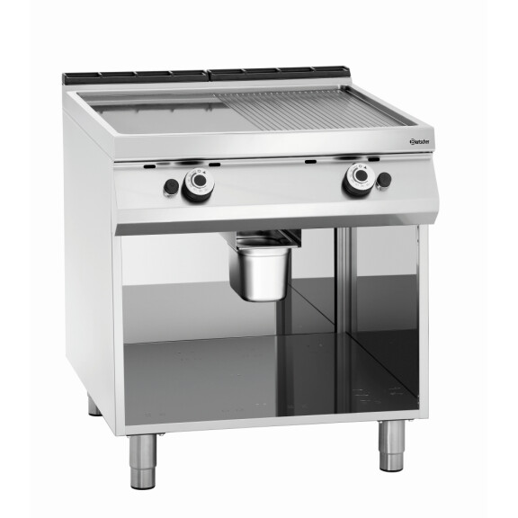 Wolnostojąca płyta grillowa 800x900x900 mm, gładka, ryflowana | BARTSCHER, 2955061