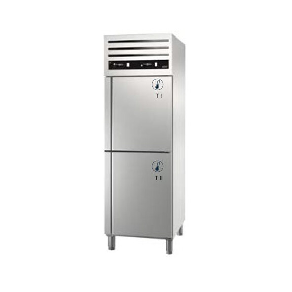 Szafa dwutemperaturowa chłodnicza 700 l GN 2/1, 2 x drzwi małe, lewe, 653x842x2040 mm, Green Line | ASBER, GCPZ-702/2 L