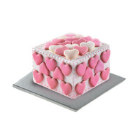 Podkład pod ciasto i torty srebrny - 40x40 cm | SILIKOMART, Cake Cardboard Drums Silver
