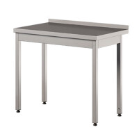 Stół przyścienny ze stali nierdzewnej, nogi bez wzmocnień 1300x700x850 mm | ASBER, WT-137-PL