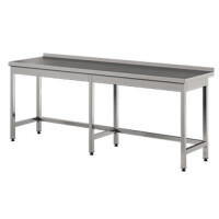 Stół przyścienny ze stali nierdzewnej, nogi wzmocnione 2100x600x850 mm | ASBER, WT-216-PL-B