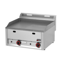 Płyta grillowa gazowa – ryflowana/gładka, 660x600x290 mm, 8 kW | REDFOX, FTHR 60 GL