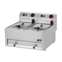Frytownica elektryczna z kranem 2x8 l, 660x600x290 mm, 6 kW | REDFOX, FE 60 EL
