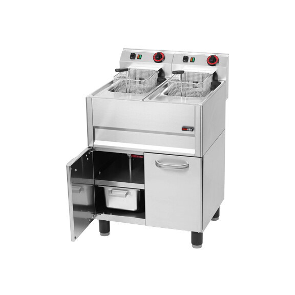 Frytownica elektryczna z kranem na podstawie 2x8 l, 660x600x860 mm, 12 kW | REDFOX, FE 61 ELT