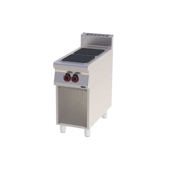 Kuchnia elektryczna na podstawie 400x900x900 mm, 2 palniki, 7 kW | REDFOX, SPQ 90/40 E