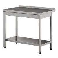 Stół przyścienny ze stali nierdzewnej z półką 1700x700x850 mm | ASBER, WT-177-PL-S