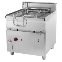 Patelnia gazowa z uchylaniem automatycznym 80 l, nierdzewna, 800x900x900 mm, 22 kW | REDFOX, BRM 90/80 G