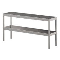 Nadstawka ze stali nierdzewnej na stół, podwójna 1600x300x600 mm | ASBER, TS2-163