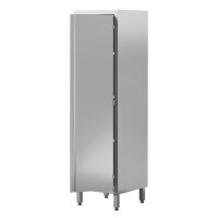 Szafa magazynowa ze stali nierdzewnej z drzwiami skrzydłowymi, półka i haczyki lub wieszaki, 500x600x2000 mm | ASBER, SC1-56/20-HS-HD