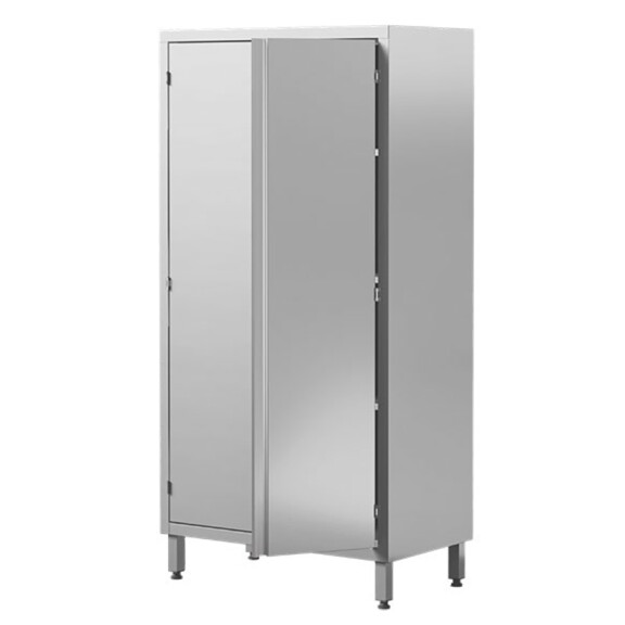 Szafa magazynowa ze stali nierdzewnej z drzwiami skrzydłowymi, 3 półki 1000x500x1800 mm | ASBER, SC2-105/18-3S-HD
