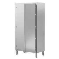 Szafa magazynowa ze stali nierdzewnej z drzwiami skrzydłowymi, 3 półki 800x500x2000 mm | ASBER, SC2-85/20-3S-HD