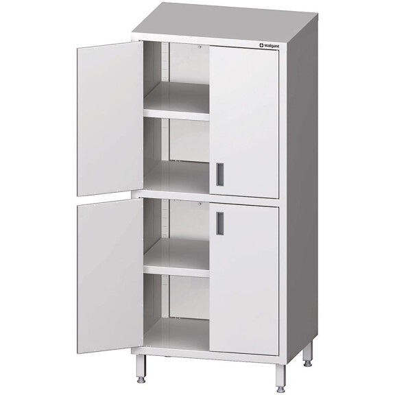 Szafa magazynowa z drzwiami skrzydłowymi i dzieloną komorą 700x500x2000 mm | STALGAST, 981575070