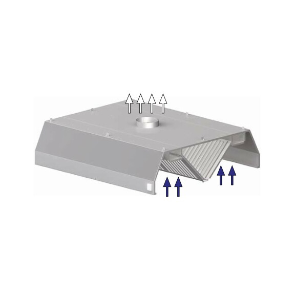 Wyciągowy okap centralny - trapezowy 5000x2000x450 mm | STALGAST, 9821020500