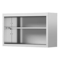 Szafka otwarta ze stali nierdzewnej, wisząca 1300x300x600 mm | ASBER, HC-133