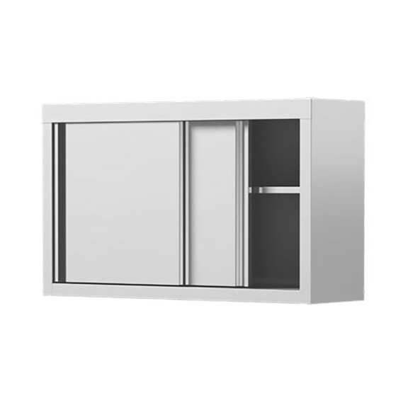 Szafka wisząca ze stali nierdzewnej z drzwiami suwanymi 1400x300x600 mm | ASBER, HC-143-SD