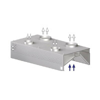 Okap przyścienny, skrzyniowy - kompensacyjny 5000x1300x450 mm | STALGAST, 9821313500