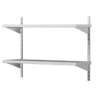 Półka wisząca ze stali nierdzewnej, podwójna 1000x300x700 mm | ASBER, WAS-1030/2