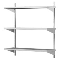 Półka wisząca ze stali nierdzewnej, potrójna 900x300x1050 mm | ASBER, WAS-930/3