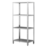 Regał skręcany ze stali nierdzewnej, 4 półki pełne 1000x500x1800 mm | ASBER, SSDF-1050