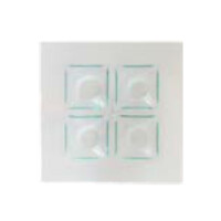 Biała, szklana taca z 4 wgłębieniami 260 x 260 mm | BDK, Pocket
