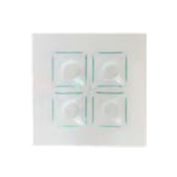 Biała, szklana taca z 4 wgłębieniami 300 x 300 mm | BDK, Pocket