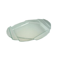 Szklana, okrągła taca 470 x 320 mm | BDK, Buffet