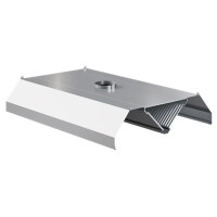 Centralny okap gastronomiczny stali nierdzewnej, wyciągowy, trapezowy 2200x1400x450 mm | ASBER, CEH-2214/1