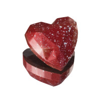 Forma z poliwęglanu do pralin - serce, 24 szt. x 10g, 33x33x15 mm - MA1993 | MARTELLATO, Heart/Diamond