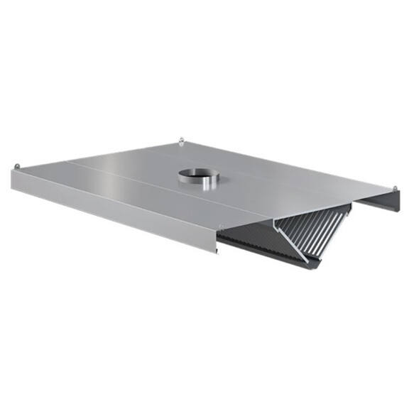 Centralny okap gastronomiczny stali nierdzewnej, wyciągowy, skośny 1200x1200x450 mm | ASBER, CEHO-1212/1
