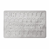 Forma z poliwęglanu do dekoracji czekoladowych - Litery i Cyfry, forma 275x175 mm - MA3005 | MARTELLATO, Fantasy