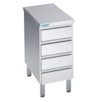 Podstawa stołu 400x700x850 mm z blokiem 4 szuflad i bez blatu | RILLING, AS4 0704U 0000