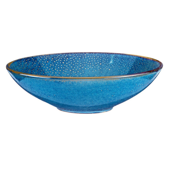 Niebieski talerz głęboki z porcelany o średnicy 26 cm | VERLO, Deep Blue