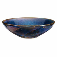 Niebieski talerz głęboki z porcelany o średnicy 23,5 cm | VERLO, Deep Blue