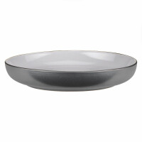 Talerz głęboki z szarej porcelany o średnicy 22,5 cm | VERLO, Time