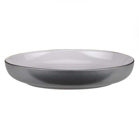Talerz głęboki z szarej porcelany o średnicy 22,5 cm | VERLO, Time