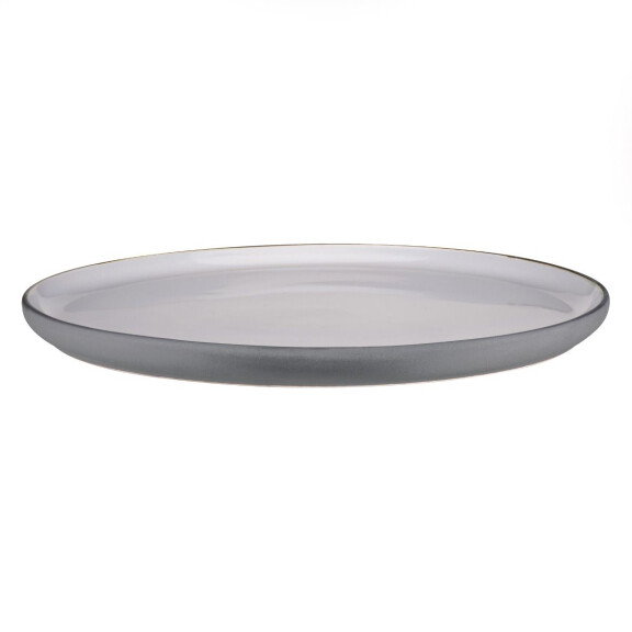Talerz płaski z szarej porcelany o średnicy 26 cm | VERLO, Time