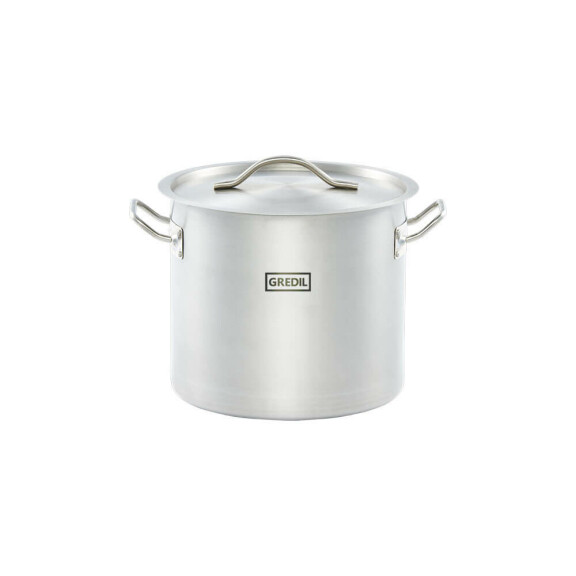 Garnek nierdzewny z pokrywką, wysoki 24 cm, 9 l | GREDIL, 011245