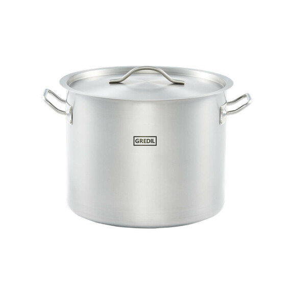 Garnek nierdzewny z pokrywką, wysoki 32 cm, 20,9 l | GREDIL, 011325