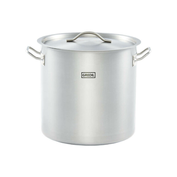 Garnek nierdzewny z pokrywką, wysoki 32 cm, 25,7 l | GREDIL, 011345