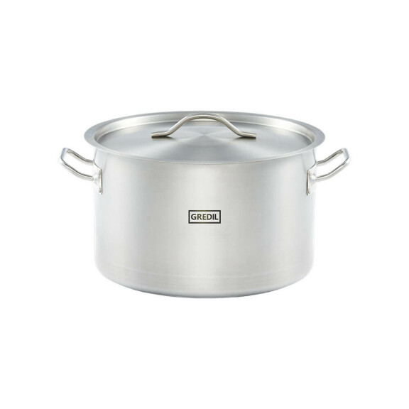 Garnek nierdzewny z pokrywką, średni 32 cm, 16,1 l | GREDIL, 012325