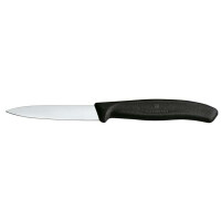 Nóż do jarzyn, gładki, 8 cm, czarny | VICTORINOX, Swiss Classic, 6.7603