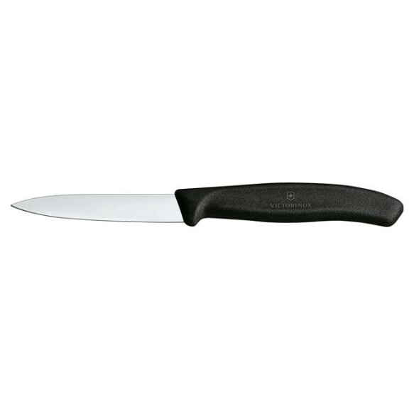 Nóż do jarzyn, gładki, 8 cm, czarny | VICTORINOX, Swiss Classic, 6.7603