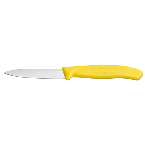 Nóż do jarzyn, gładki, 8 cm, żółty | VICTORINOX, Swiss Classic, 6.7606.L118