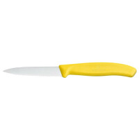 Nóż do jarzyn, ząbkowany, 80 mm, żółty | VICTORINOX, Swiss Classic, 6.7636.L118