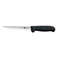 Nóż do trybowania z zagiętym ostrzem 15 cm, czarny | VICTORINOX, Fibrox, 5.6413.15
