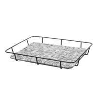Kosz do pieczywa ze stalową ramą szary melanżowy 400x300x(H)50 mm | HENDI, 426524
