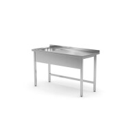 Stół z jednym zlewem prawy - skręcany, o wym. 1000x700x(H)850 mm | HENDI, 812884
