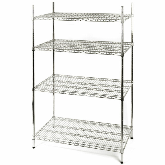Regał magazynowy chromowany 4 półki, 910x610x1800 mm | STALGAST, 681092