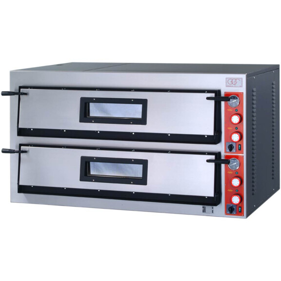 Piec do pizzy dwukomorowy, elektryczny, 12x pizza 36 cm, 18 kW – szeroki | GGF, FR-Line