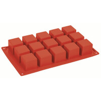 Forma silikonowa Formaflex do monoporcji - 300x175 mm, 15 szt. x 40x40x40 mm, 62 ml - FR103 | PAVONI, Cubo